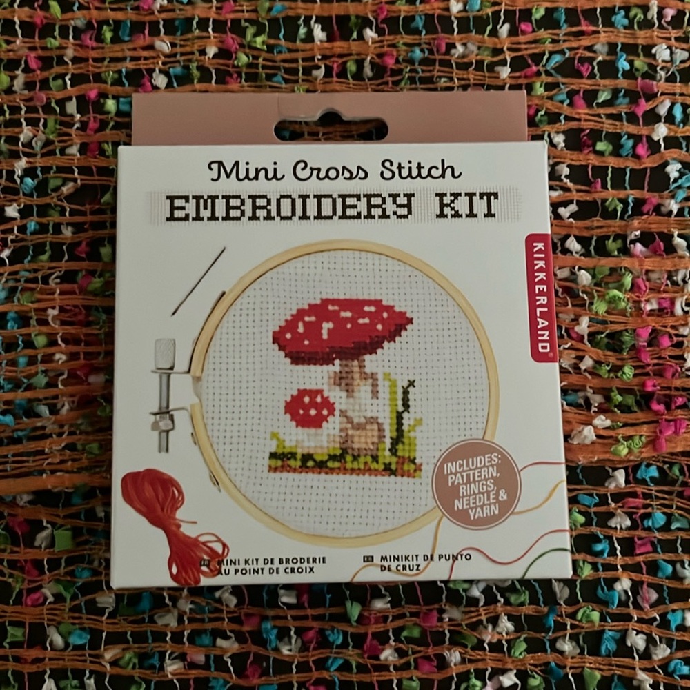 New Mini Cross Stitch Embroidery Mushroom Kit